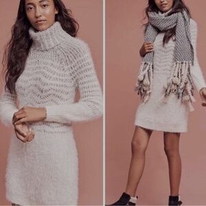 Anthropologie Sleeping On Snow Shelby Eyelash Sweater Dress Small Wool Alpaca